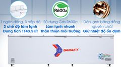 Tủ đông Sanaky Inverter 1143.5 lít VH-1399HY3 ảnh 1