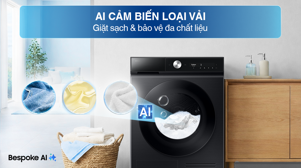 Máy giặt Samsung Bespoke AI EcoBubble Inverter 10 kg WW10DB7U34GBSV – ảnh 3