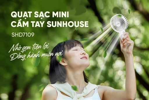 Quạt sạc mini cầm tay Sunhouse SHD7109 – ảnh 5
