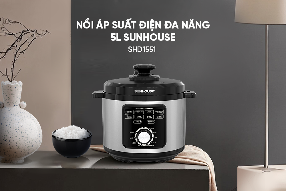 Nồi áp suất điện đa năng 5L Sunhouse SHD1551 – ảnh 6