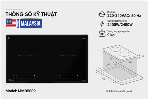 Bếp đôi điện từ Sunhouse Mama MMB5889 – ảnh 6