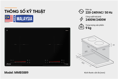 Bếp đôi điện từ Sunhouse Mama MMB5889 ảnh 6