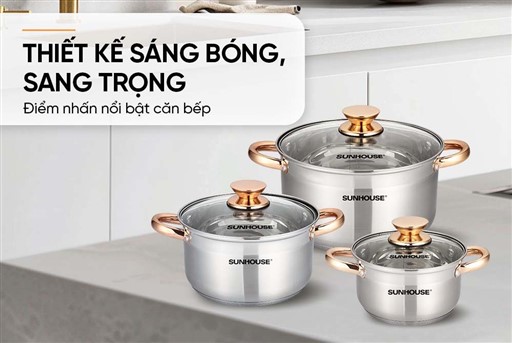 Bộ nồi inox 5 đáy Sunhouse SH781 – ảnh 5