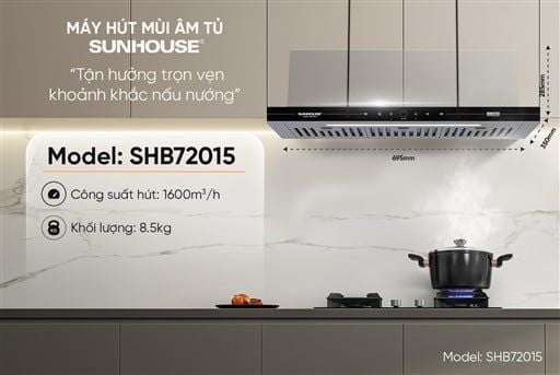Máy hút mùi âm tủ Sunhouse SHB72015