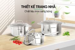 Bộ nồi inox 304 Sunhouse SHG601 ảnh 6