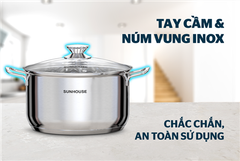 Bộ nồi inox 3 đáy Sunhouse SHG340 ảnh 7
