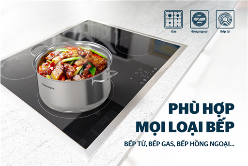 Bộ nồi inox 3 đáy Sunhouse SHG340