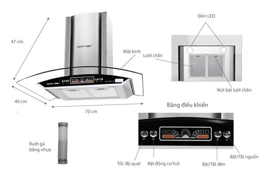Máy hút mùi kính cong happy time HTB6709-70DT – ảnh 6