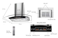 Máy hút mùi kính cong happy time HTB6709-70DT ảnh 6