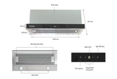 Máy hút mùi âm tủ Sunhouse SHB6288MT ảnh 1