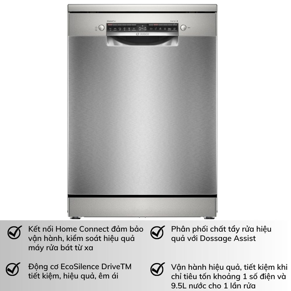 Máy Rửa Bát Bosch SMS4ECI14E Series 4 Độc Lập