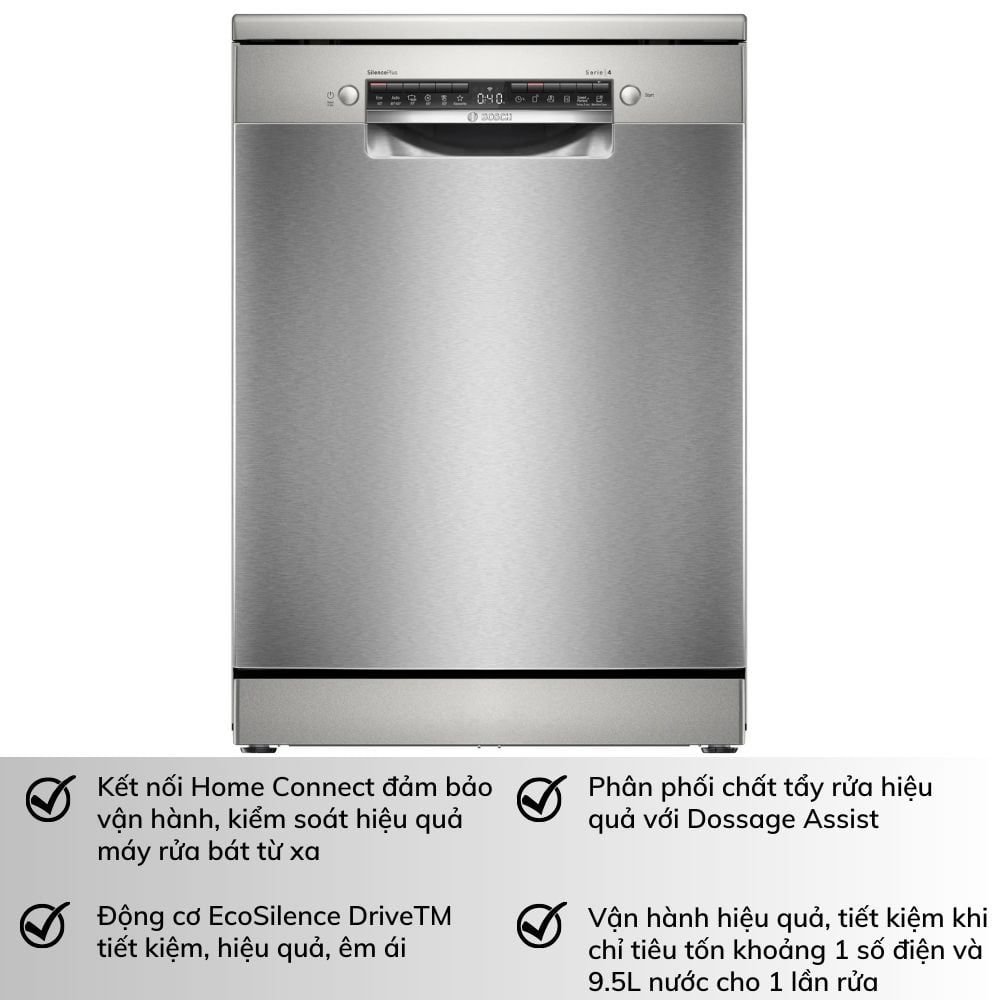 Máy Rửa Bát Bosch SMS4ECI14E Series 4 Độc Lập