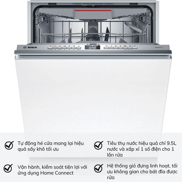 Máy rửa chén Bosch SMV4ECX14E Series 4 Âm Toàn Phần