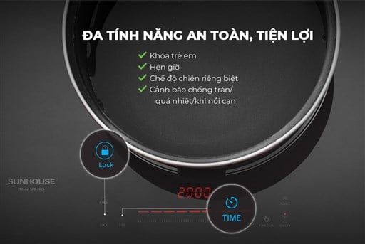 Bếp đôi điện từ Sunhouse SHB-28CS