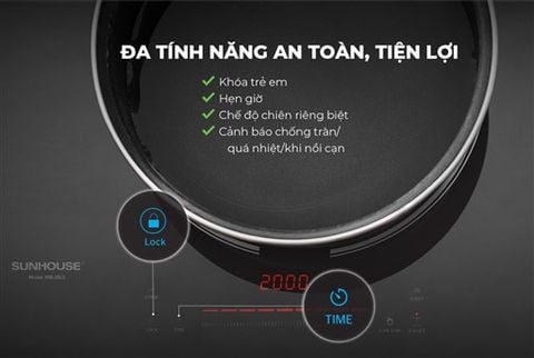 Bếp đôi điện từ Sunhouse SHB-28CS