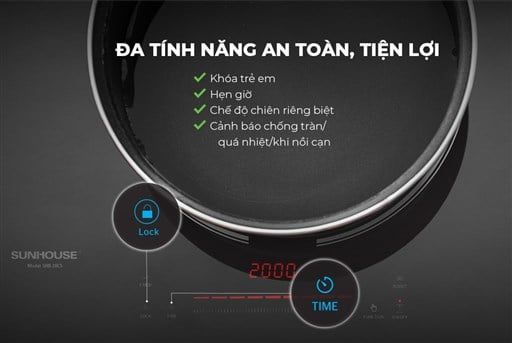 Bếp đôi điện từ Sunhouse SHB-28CS