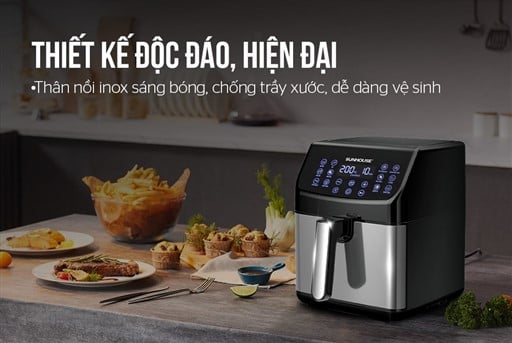 Nồi chiên không dầu 6L Sunhouse SHD4087 – ảnh 2