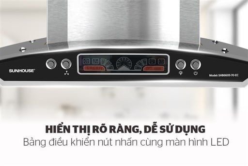 Máy hút mùi kính cong Sunhouse SHB6605-70-EC