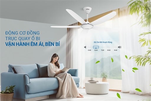 Quạt trần 5 cánh Sunhouse apex APF7666W – ảnh 8