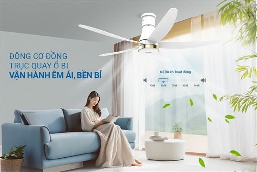 Quạt trần 5 cánh có đèn Sunhouse apex APF7680W – ảnh 8