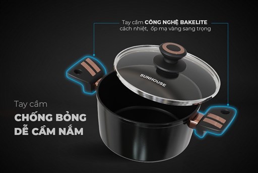 Bộ nồi chống dính ultra titanium Sunhouse ST2210B – ảnh 4