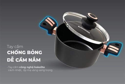 Nồi chống dính ultra titanium Sunhouse ST2210B-20 – ảnh 4