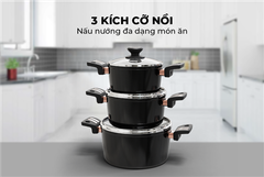 Bộ nồi chống dính ultra titanium Sunhouse ST2210B ảnh 2