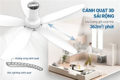 Quạt trần 5 cánh Sunhouse apex APF7669W ảnh 6