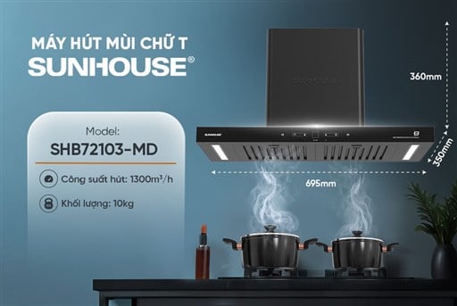 Máy hút mùi chữ t Sunhouse SHB72103-MD – ảnh 5
