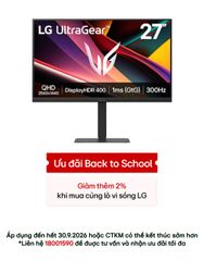 Màn hình chơi game IPS QHD LG UltraGear™ G6 27 inch 300Hz 27G640A vớiDCI-P3 27G640A-B ảnh 3