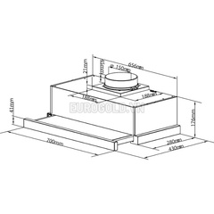Máy hút mùi kéo rút Eurogold EUH01270PRO - màu trắng, 70cm ảnh 2