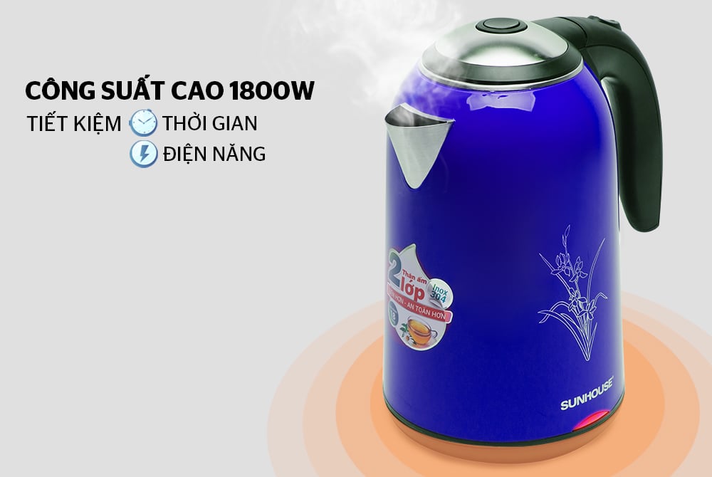 Ấm siêu tốc inox 2 lớp 1.7 l Sunhouse SHD1382B – ảnh 4