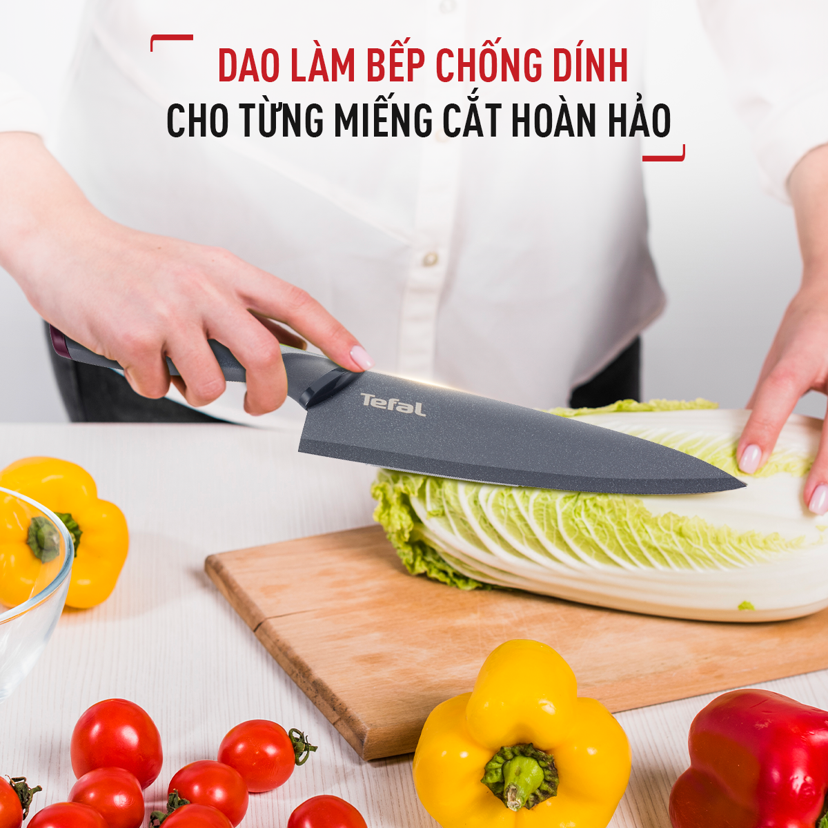  Dao làm bếp phủ Titanium Tefal Fresh Kitchen K1220205 - 20cm 
