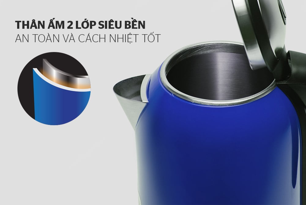 Ấm siêu tốc inox 2 lớp 1.7 l Sunhouse SHD1382B – ảnh 2