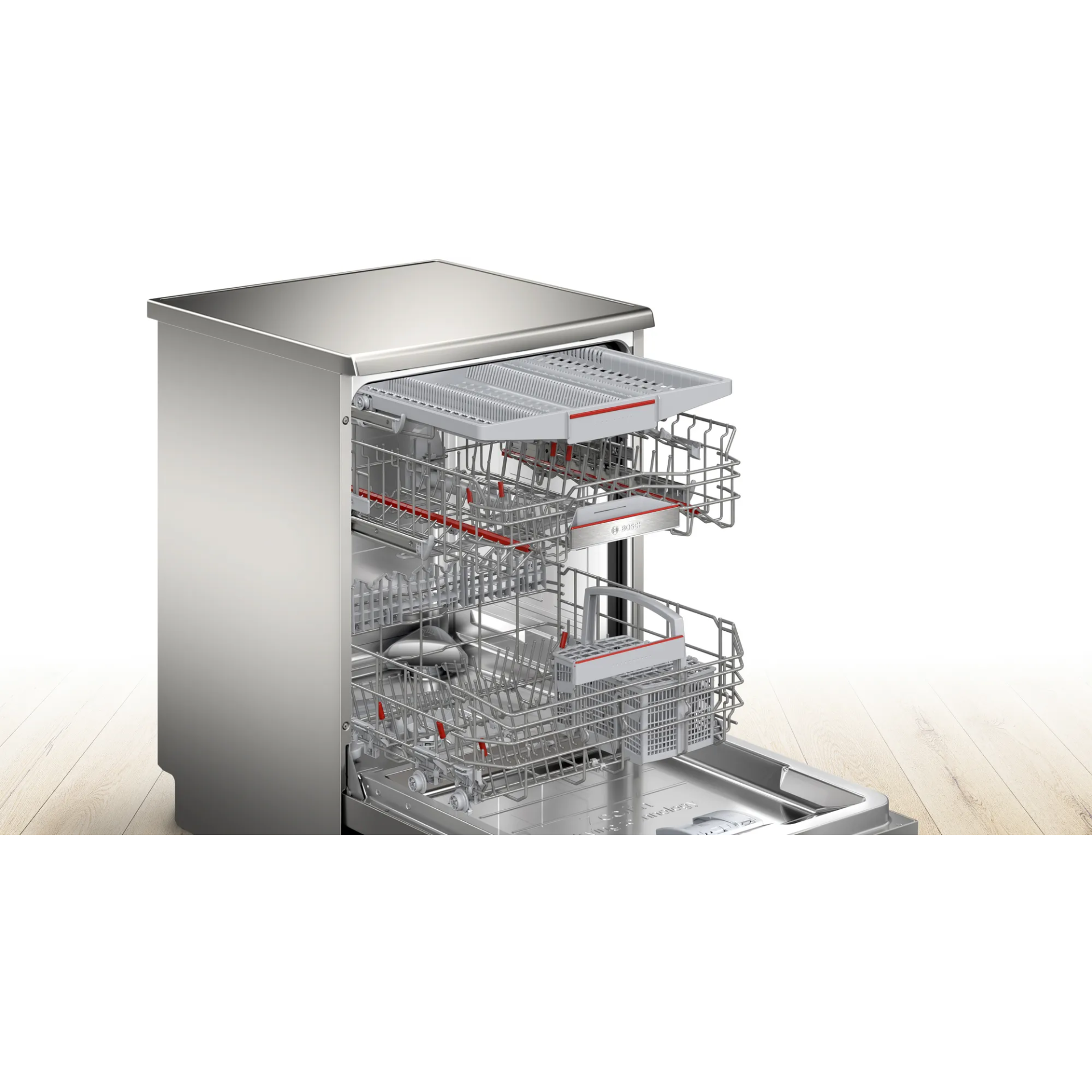 Sấy Zeolith kết hợp trao đổi nhiệt – Máy rửa chén Bosch SMS6ZCI37Q độc lập Series 6 Inox Bạc