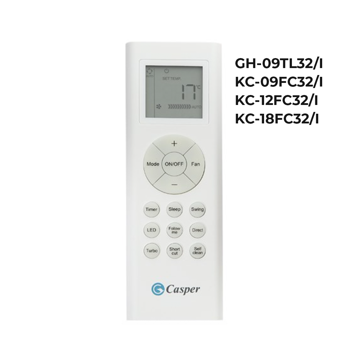 Điều khiển điều hoà GH-09TL32/I, KC-09FC32/I, KC-12FC32/I, KC-18FC32/I