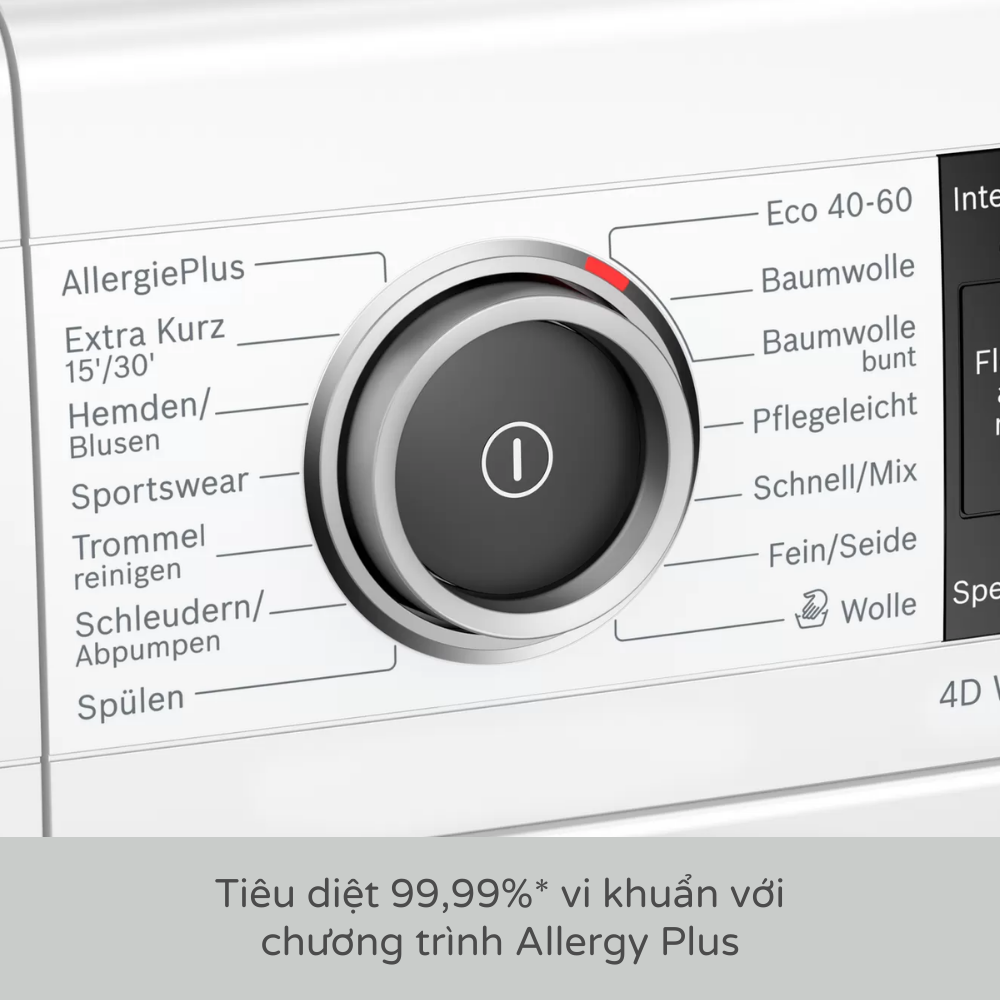 Chọn vết bẩn chuyên sâu – Máy giặt Bosch WAX28M42 Cửa Trước 9Kg Series 8