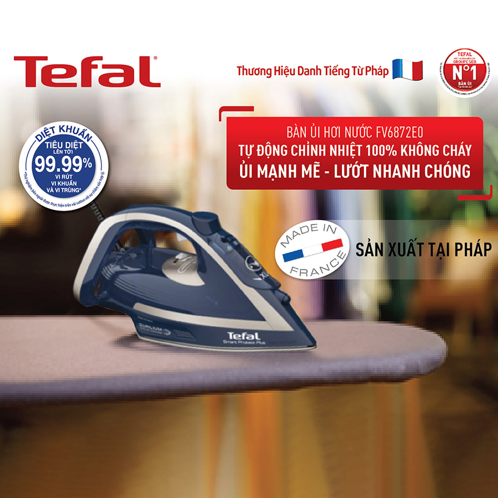 Bàn ủi hơi nước Tefal Smart Protect Plus FV6872E0