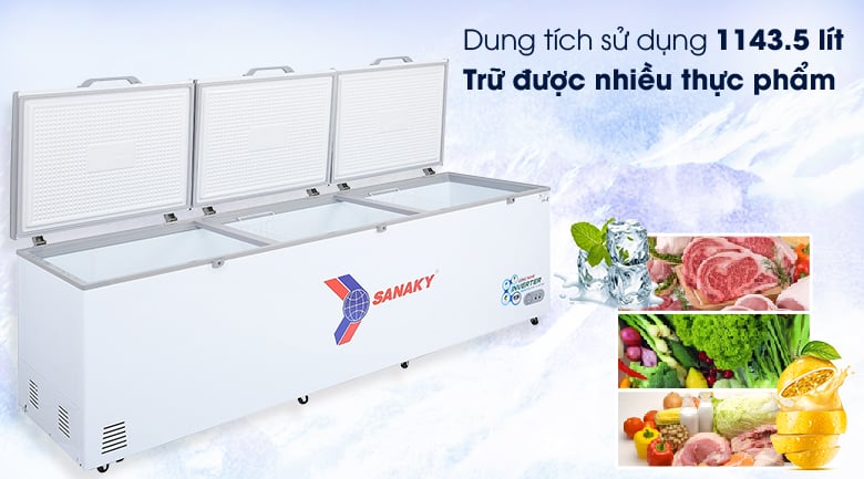 Tủ đông Sanaky Inverter 1143.5 lít VH-1399HY3 – ảnh 5