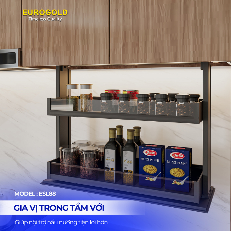 Giá gia vị nâng hạ điện Eurogold EMV2060 - 60cm