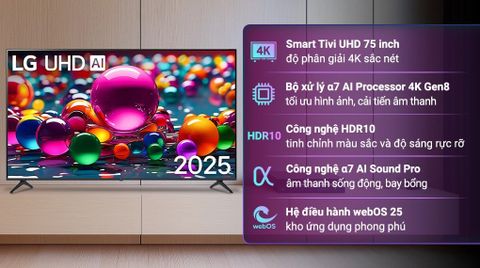 Smart TV LG 75 Inch UHD AI UA8450 4K 2025 75UA8450PSA