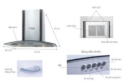 Máy hút mùi kính cong Sunhouse Mama MM6719-70 ảnh 8