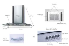 Máy hút mùi kính cong Sunhouse Mama MM6719-70 ảnh 2
