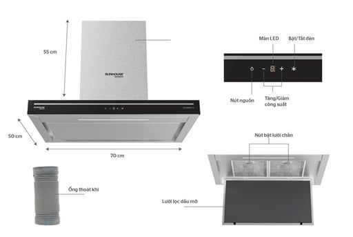 MÁY HÚT MÙI CAO CẤP CHỮ “t” SUNHOUSE MAMA MMB6816-70 – ảnh 2