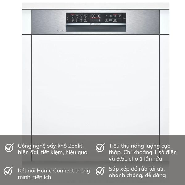 Máy rửa chén Bosch SMI6ZDS49E Series 6 Bán Âm