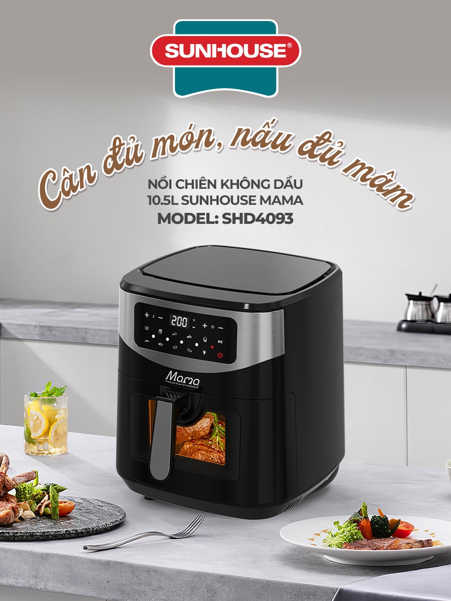 Nồi chiên không dầu 10.5L Sunhouse Mama SHD4093 – ảnh 7
