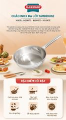 Chảo inox liền khối Sunhouse healthy IN26M7E ảnh 5