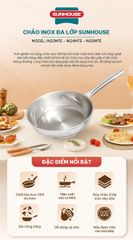 Chảo inox liền khối Sunhouse healthy IN24M7E ảnh 5