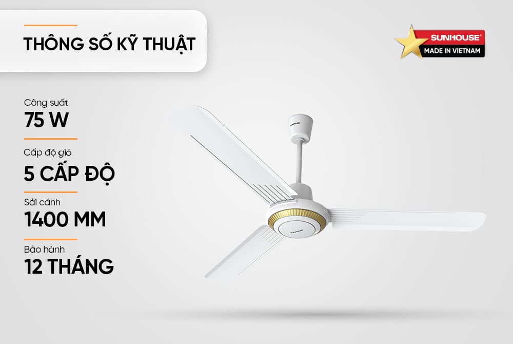 Quạt trần 3 cánh Sunhouse SHD7659 – ảnh 5