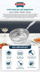 Chảo inox đa lớp Sunhouse IN24M6E ảnh 5